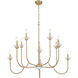 Allistair 10 Light 42 inch Modern Gold Chandelier Ceiling Light