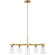 AERIN Moritz 5 Light 34 inch Burnished Brass Chandelier Ceiling Light