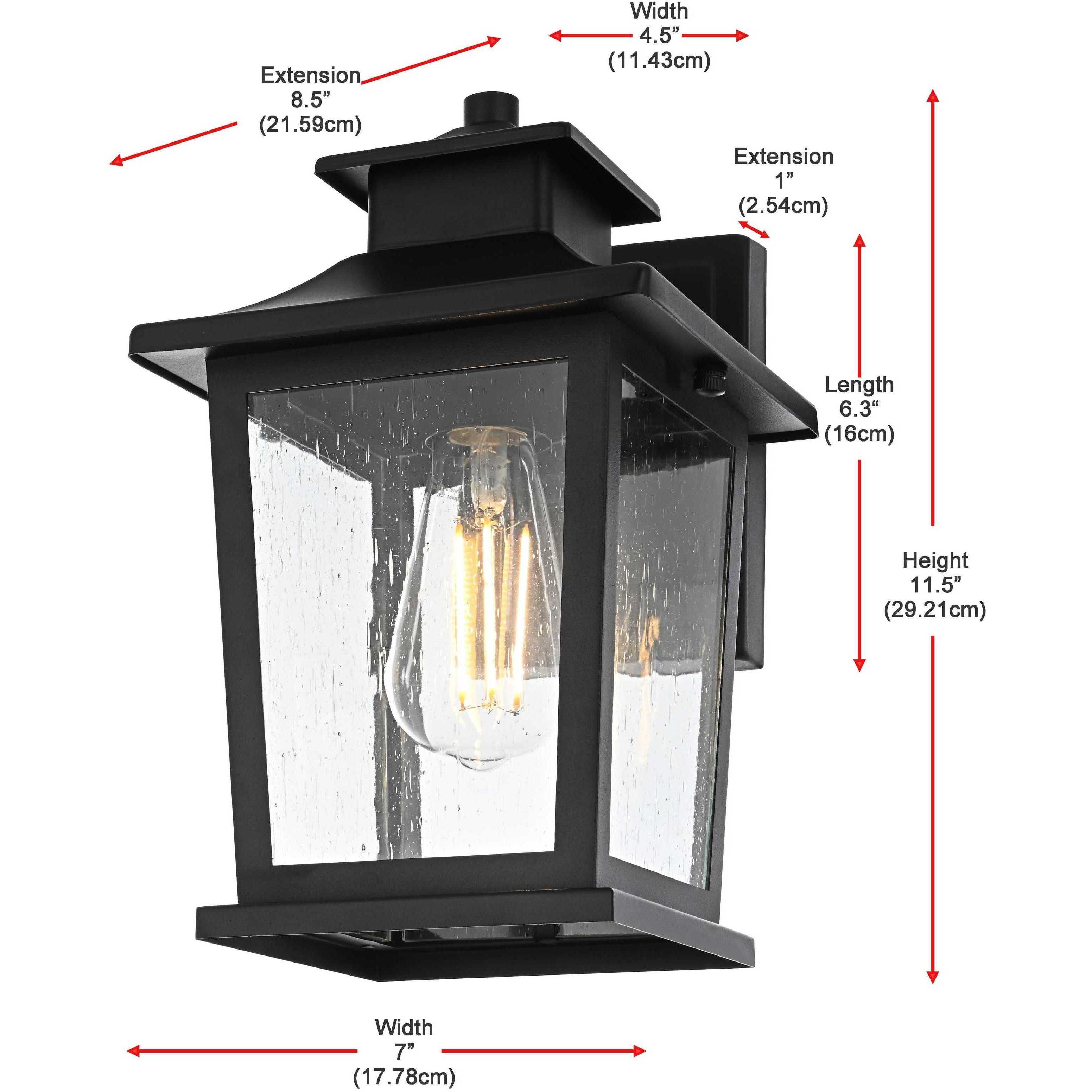 Redner 1 Light 11.5 inch Black Outdoor Wall Sconce