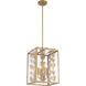 Birch 4 Light 12 inch Warm Brass Pendant Ceiling Light