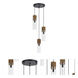 Spheroid 3 Light 13 inch Black and Wood Pendant Ceiling Light