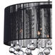 Water Drop 6 Light 18 inch Chrome Drum Shade Chandelier Ceiling Light in Black