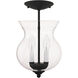 Heritage 2 Light 8 inch Black Convertible Mini Pendant/Ceiling Mount Ceiling Light