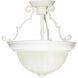 Signature 2 Light 13 inch Textured White Semi Flush Mount Ceiling Light