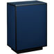 Navy Lacquer 22.25 X 16 inch Navy and Black and Clear Side Table