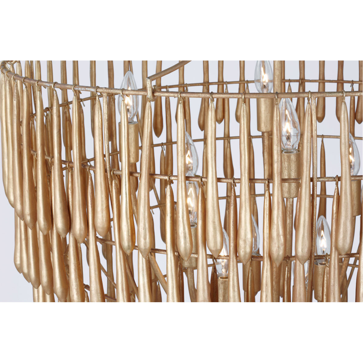 Julie Neill Vacarro LED 32.25 inch Antique Gold Leaf Chandelier Ceiling Light, Large