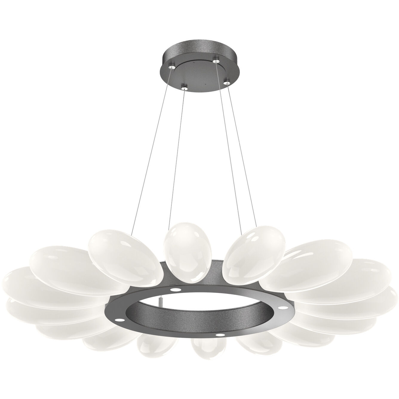 Fiori LED 18.3 inch Graphite Chandelier Ceiling Light, Radial Ring