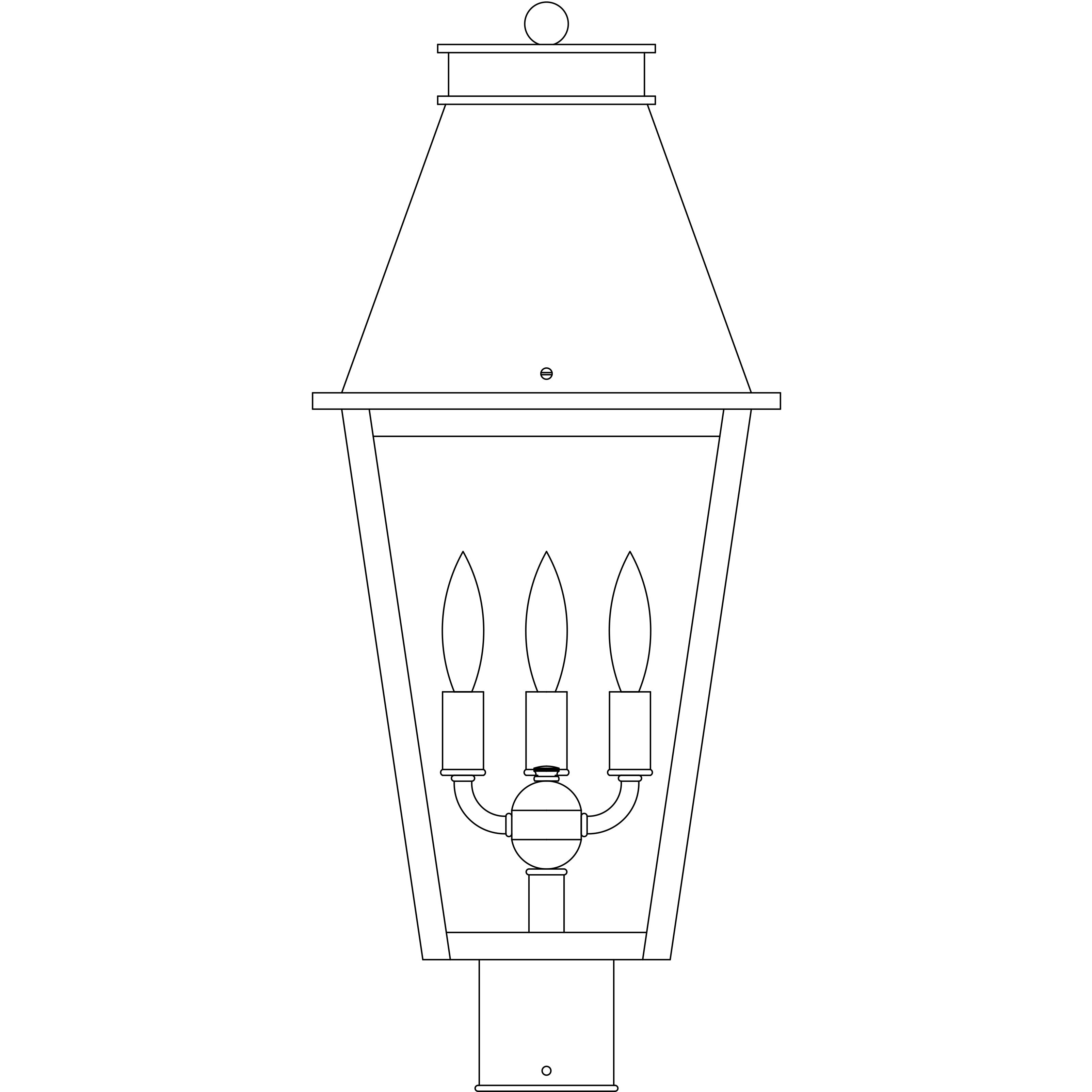 Croydon 3 Light 20.5 inch Verdigris Patina Post Mount in Rain Mist