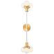 Tres Wall Sconce Wall Light in White And New Brass
