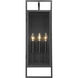 Lucian 3 Light 26.5 inch Black Outdoor Wall Light
