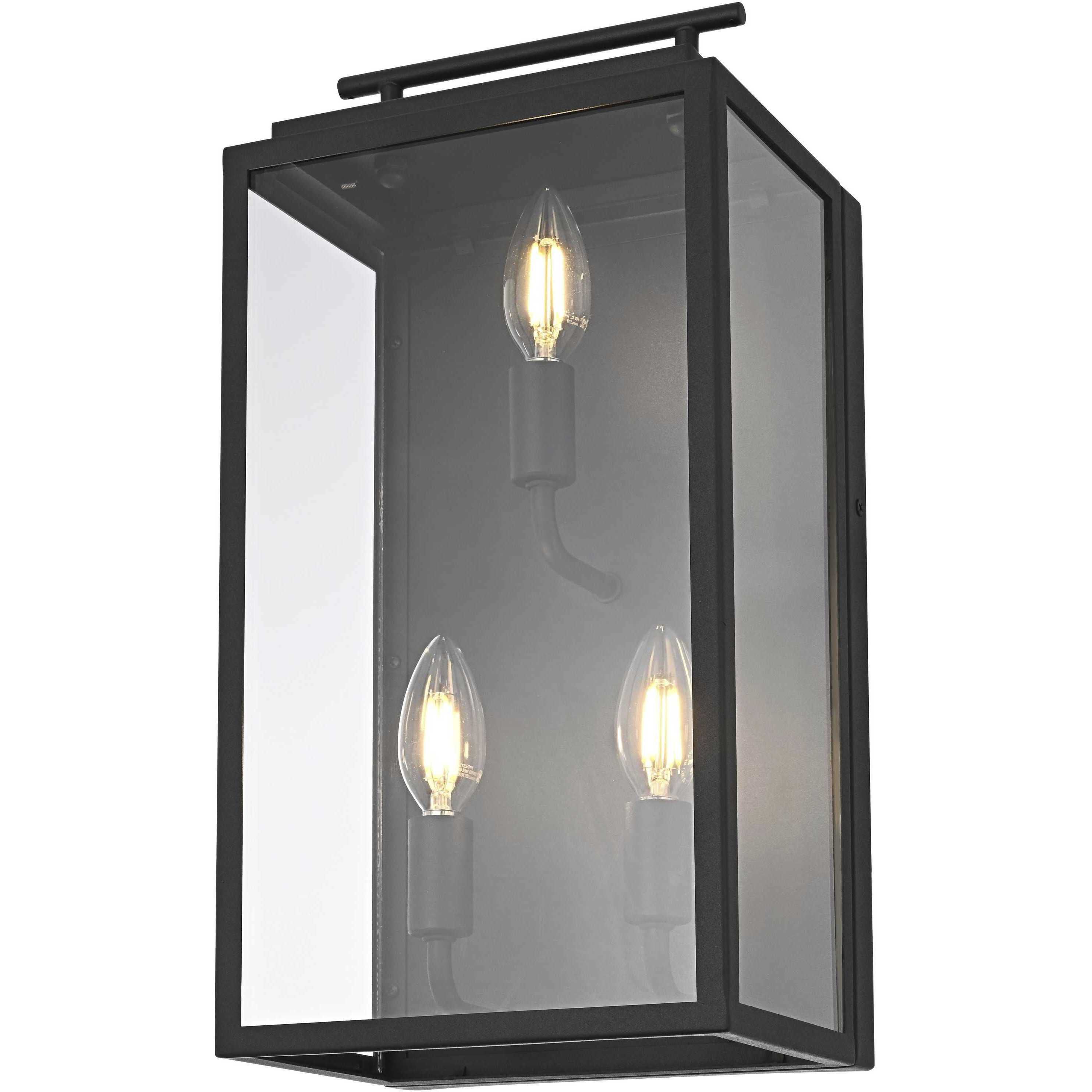 Valentin 3 Light 17 inch Black Outdoor Wall Sconce