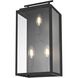 Valentin 3 Light 17 inch Black Outdoor Wall Sconce