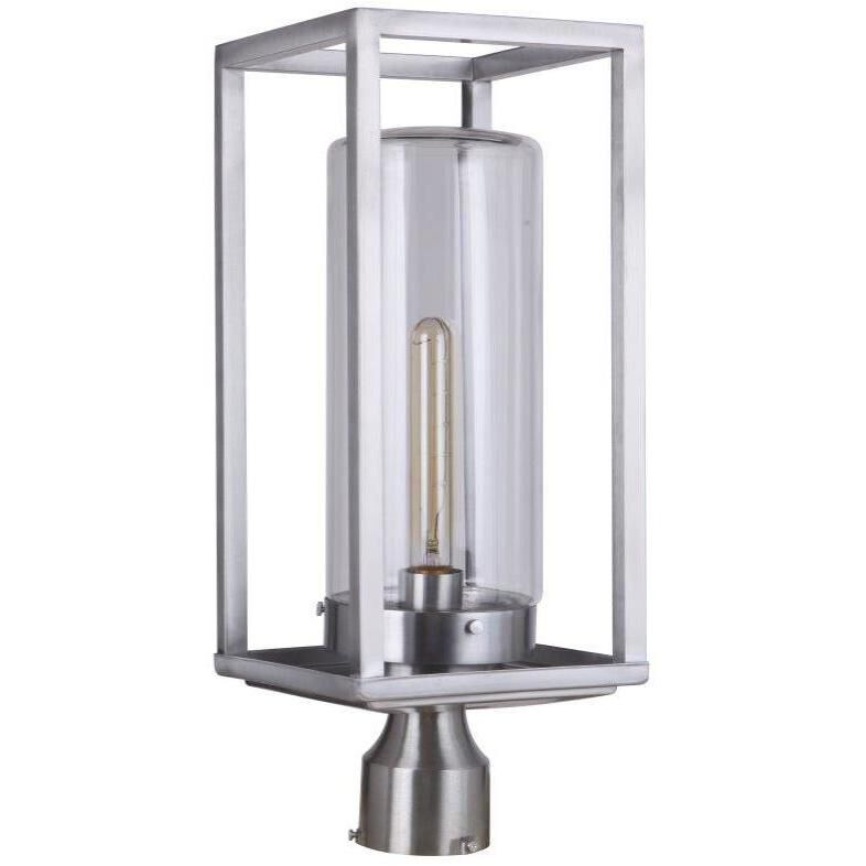 Neo 1 Light 17 inch Satin Aluminum Outdoor Post Light