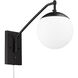 Glenn 1 Light 7.75 inch Matte Black Swing Arm Wall Lamp Wall Light
