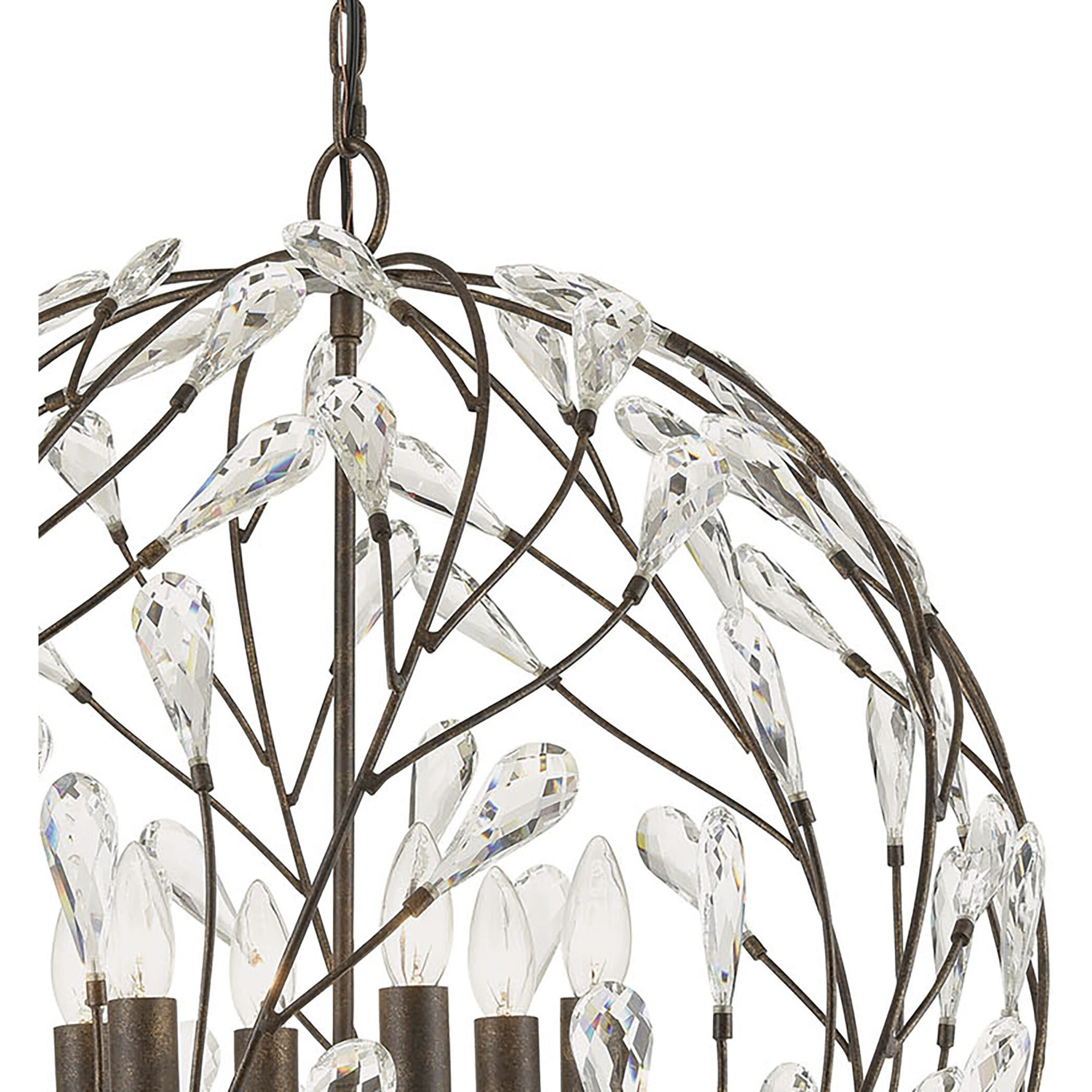 Crislett 6 Light 25 inch Sunglow Bronze Chandelier Ceiling Light