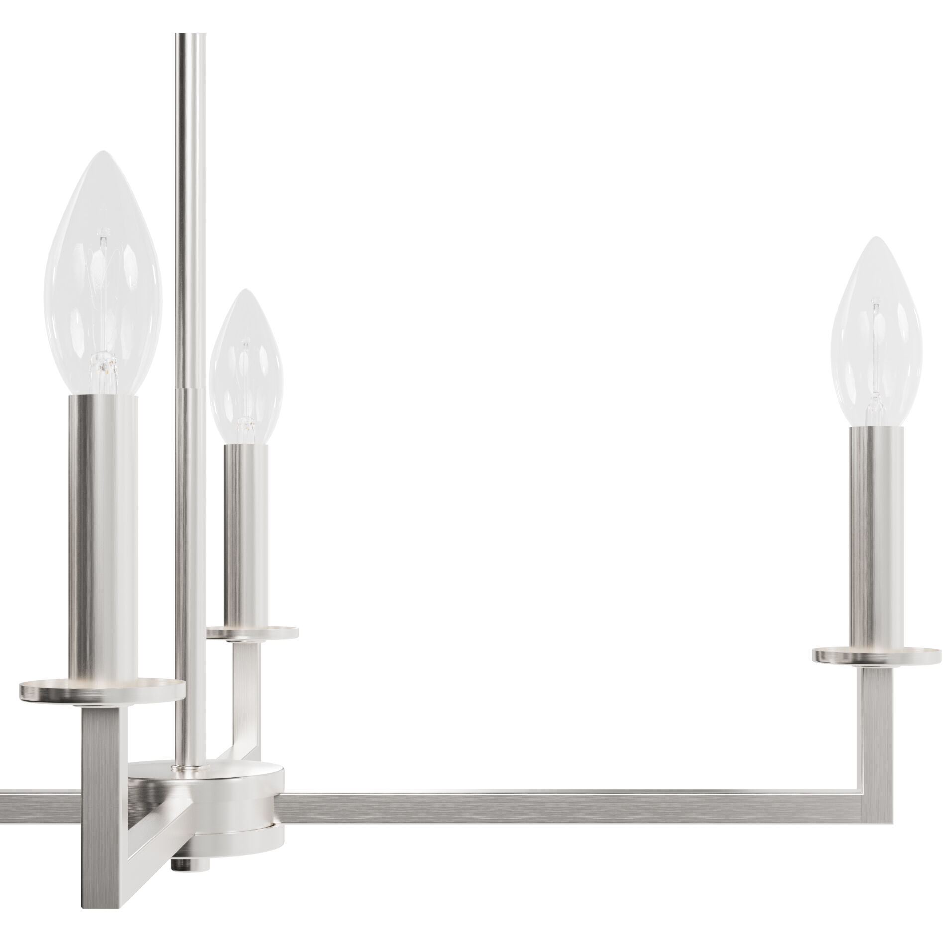 Bearden 8 Light 48 inch Brushed Nickel Linear Chandelier Ceiling Light, Large