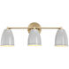 Biba 3 Light 24 inch Brushed Gold Vanity Light Wall Light