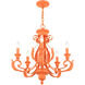 Valencia 5 Light 25 inch Shiny Orange Chandelier Ceiling Light