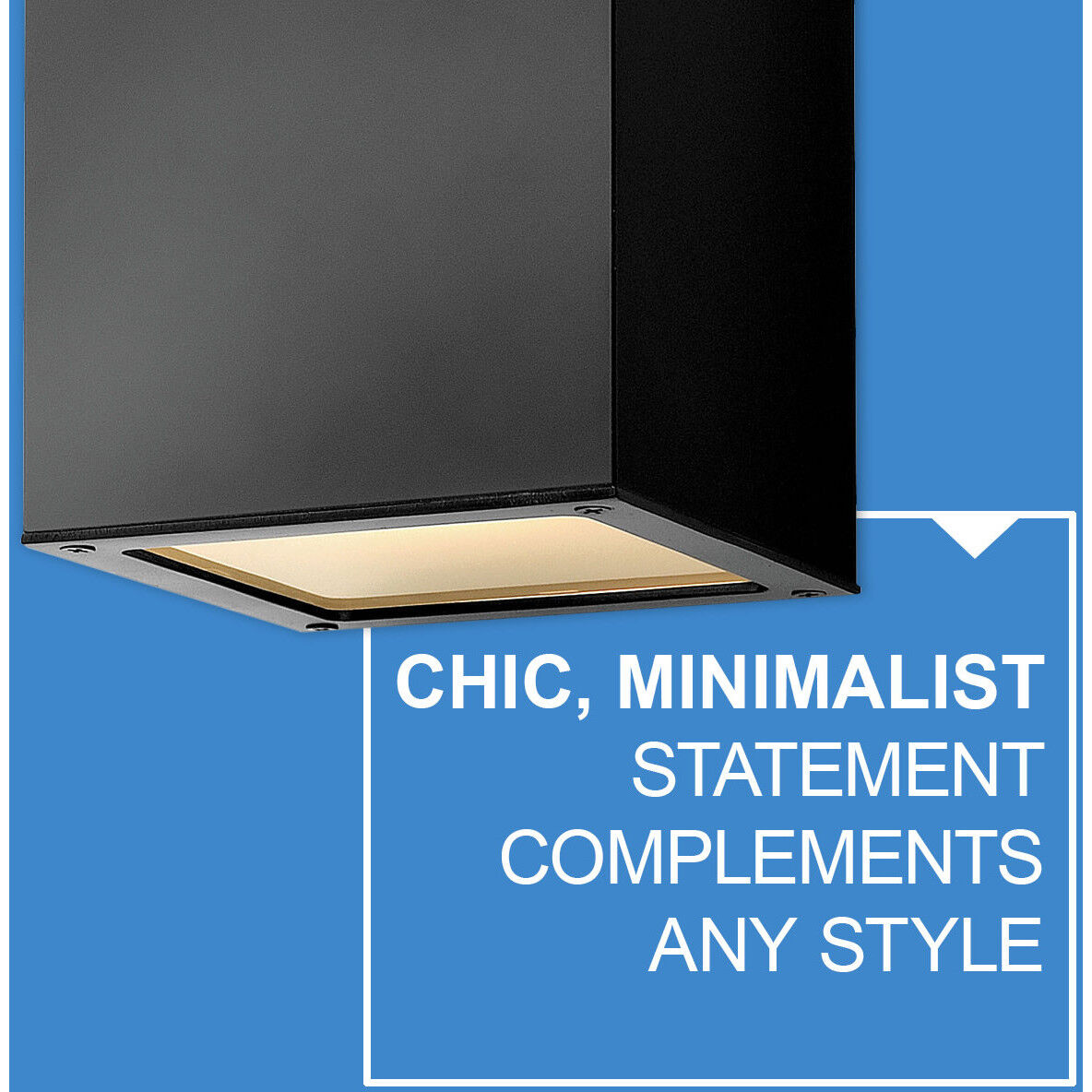 Kube LED 6 inch Satin Black Outdoor Wall Mount Lantern, Up/Down Light