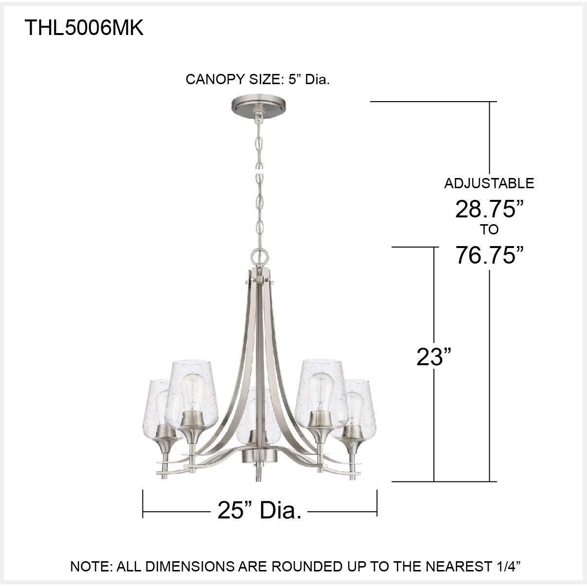 Thornhill 6 Light 26 inch Marcado Black Chandelier Ceiling Light