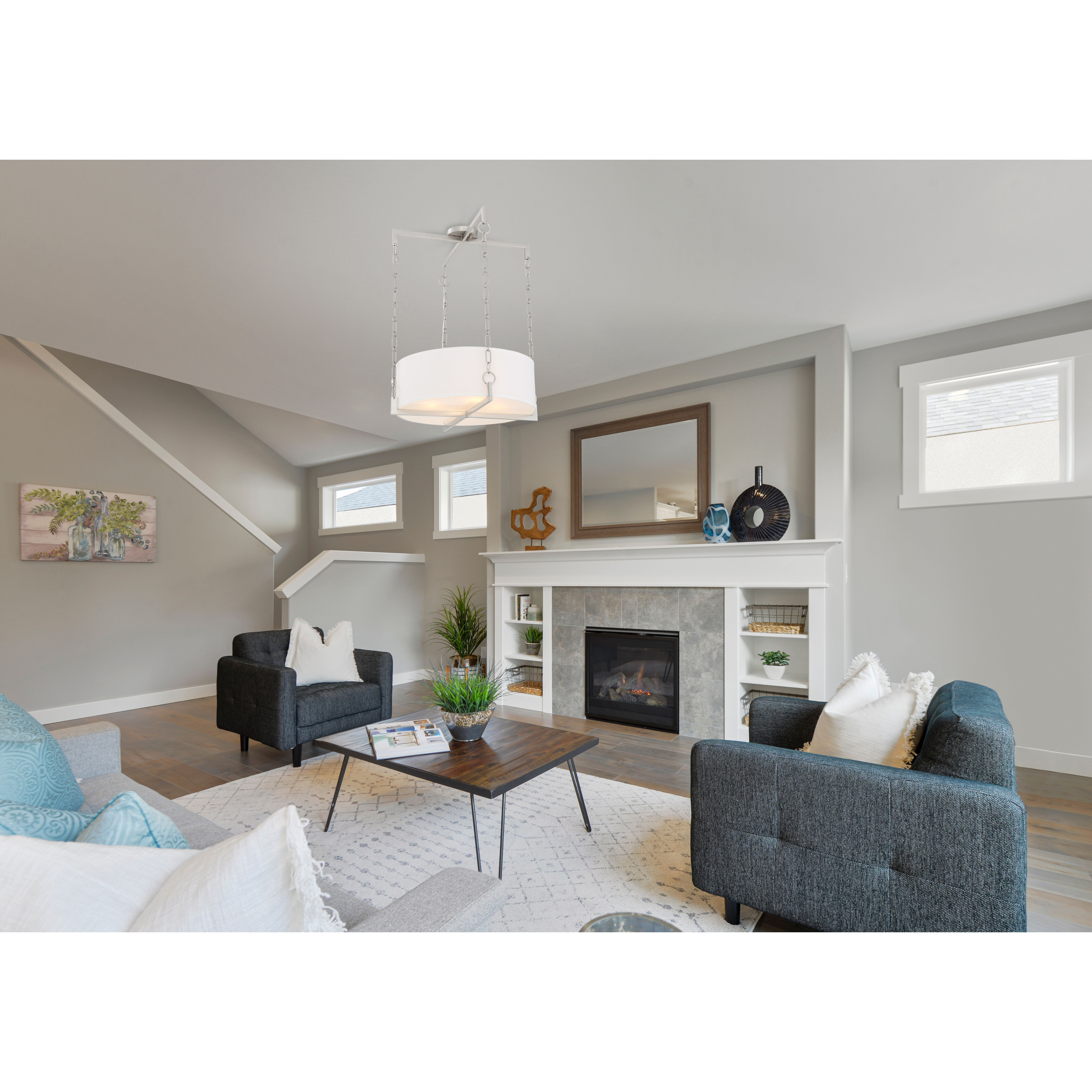 Abbott 4 Light 21.75 inch Satin Nickel Pendant Ceiling Light