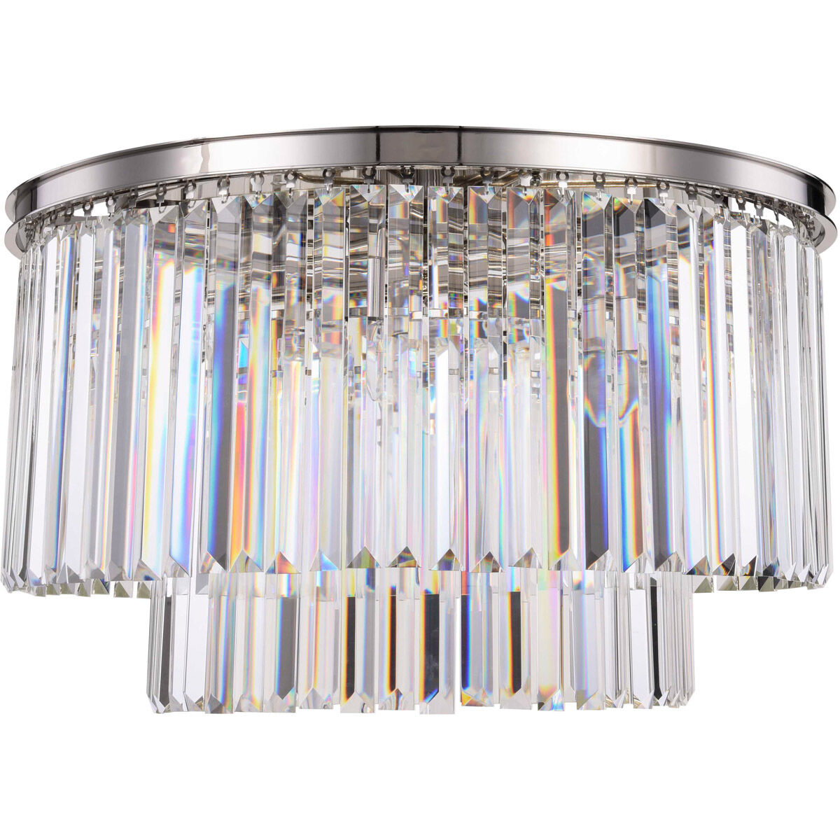 Sydney 8 Light 31.5 inch Polished nickel Flush Mount Ceiling Light in Clear, Urban Classic