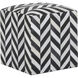 Herring Wish Bone 20.5 inch Black and White/Cream Pouf