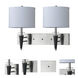 Hotel 2 Light 24 inch Brushed Steel and Black Wall Lamp Wall Light