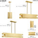 Varick 4 Light 36 inch Satin Brass Linear Chandelier Ceiling Light