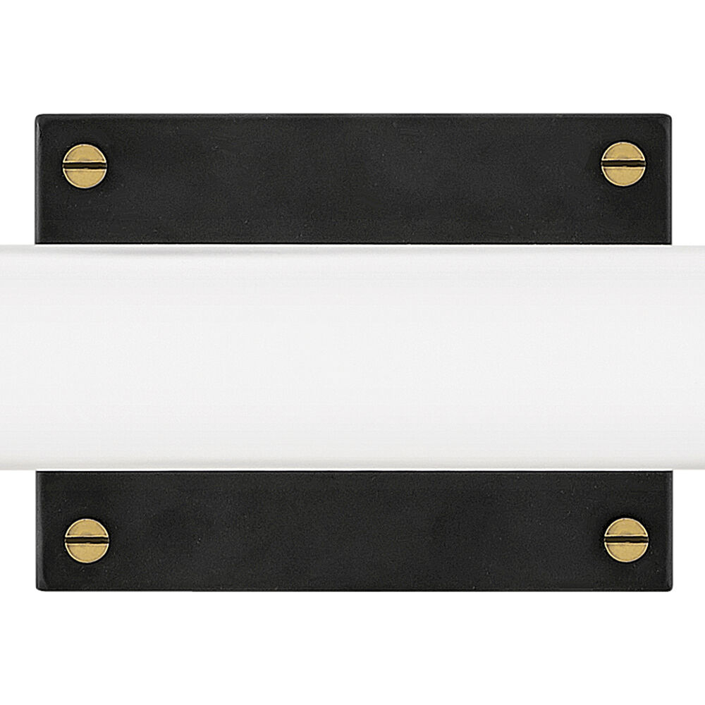 Rollins LED 24 inch Black with Heritage Brass Bath Light Wall Light in Black / Heritage Brass, Vertical