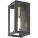 Gaffney 1 Light 8 inch Bronze with Antique Gold Finish Accents Outdoor ADA Small Wall Lantern, Small
