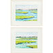 Dusky Marsh Blue and Green and Pink and White Framed Art