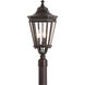 Cotswold Lane 3 Light 22.5 inch Grecian Bronze Outdoor Post Lantern, Small