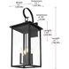 Carisle 4 Light 31 inch Black Outdoor Wall Sconce