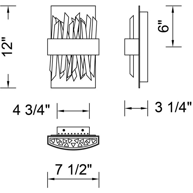 Glacier LED 7.5 inch Black Nickel ADA Wall Sconce Wall Light