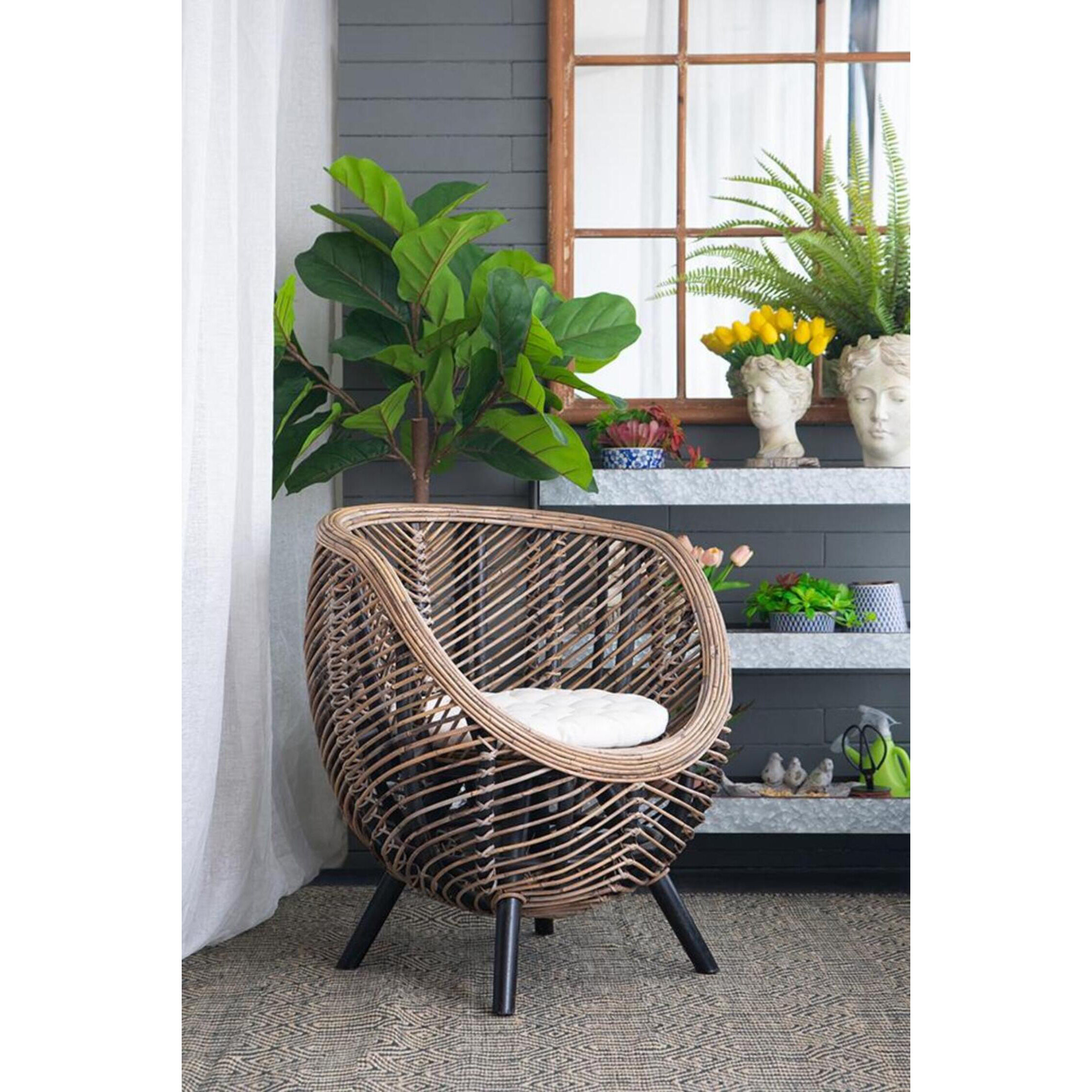 Gogo Brown Chair, With Cushion