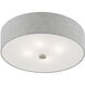 Dakota 4 Light 18 inch Brushed Nickel with Shiny White Accents Semi-Flush Ceiling Light
