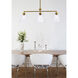 Mera 3 Light 38 inch Brass Linear Pendant Ceiling Light