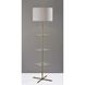 Imogen 67.13 inch 150.00 watt Antique Brass and Clear Glass Shelf Floor Lamp Portable Light