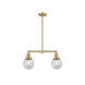 Franklin Restoration Beacon LED 23 inch Satin Gold Chandelier Ceiling Light in Seedy Glass, Franklin Restoration