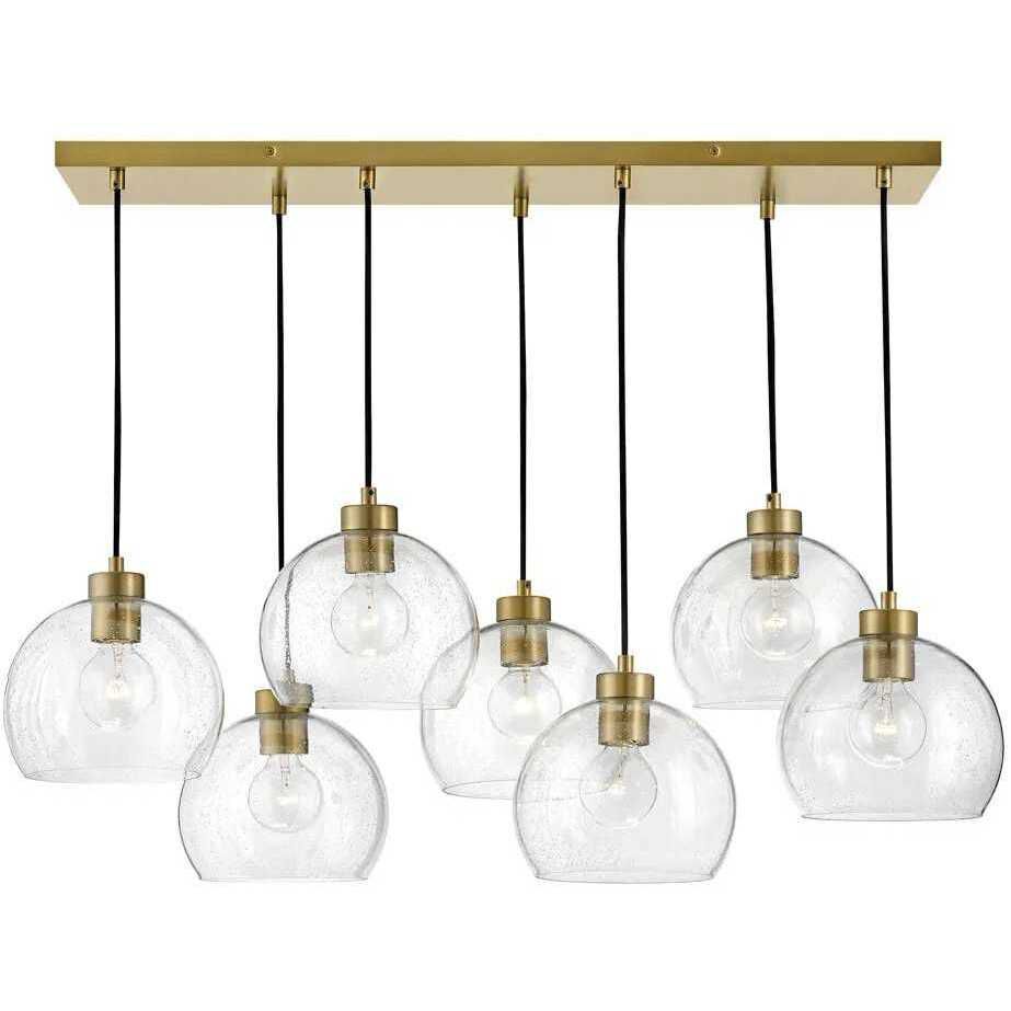 Rumi LED 40 inch Lacquered Brass Pendant Ceiling Light, Linear