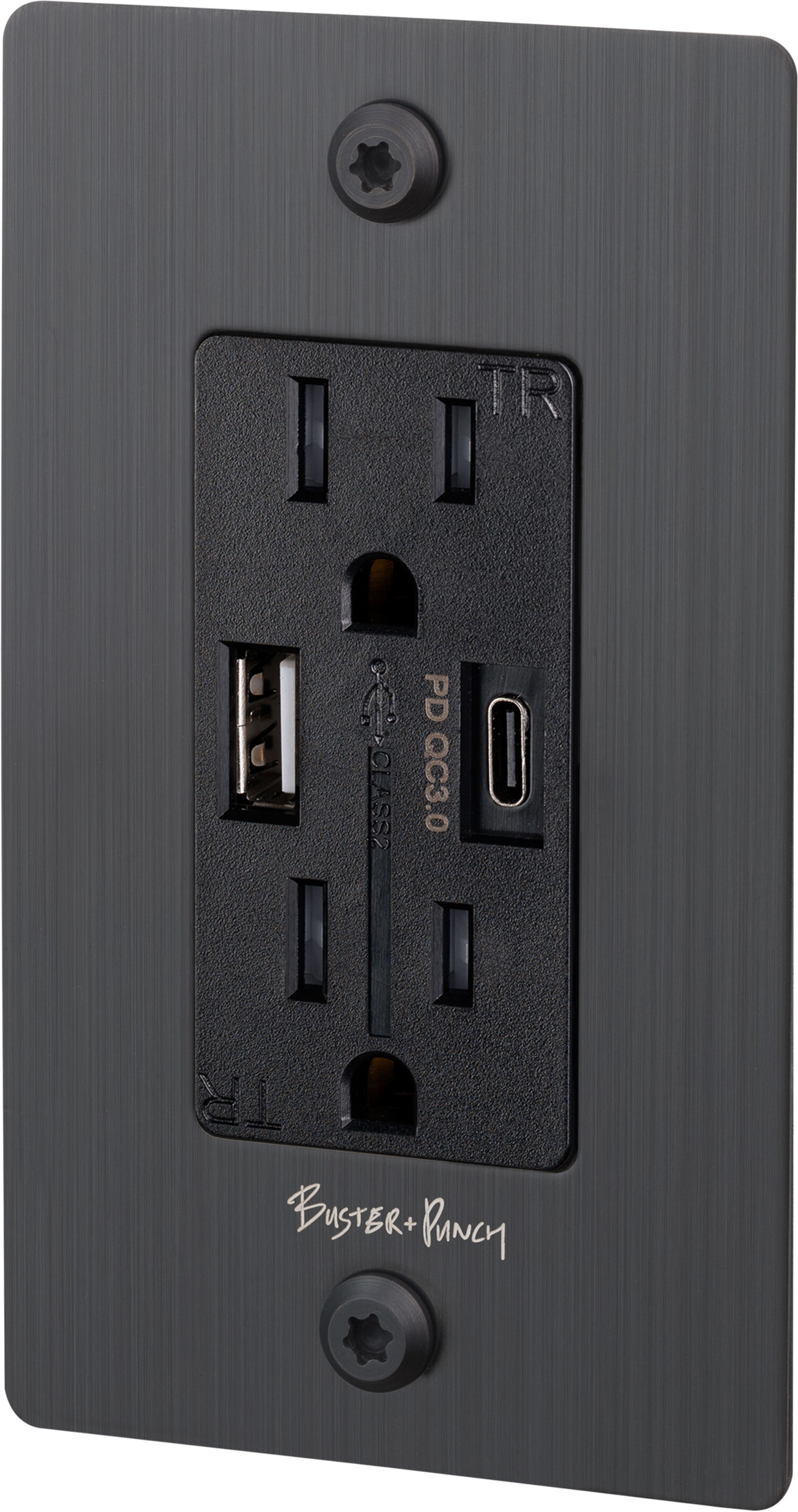 1G Duplex 125 Smoked Bronze Outlet, USB A + C