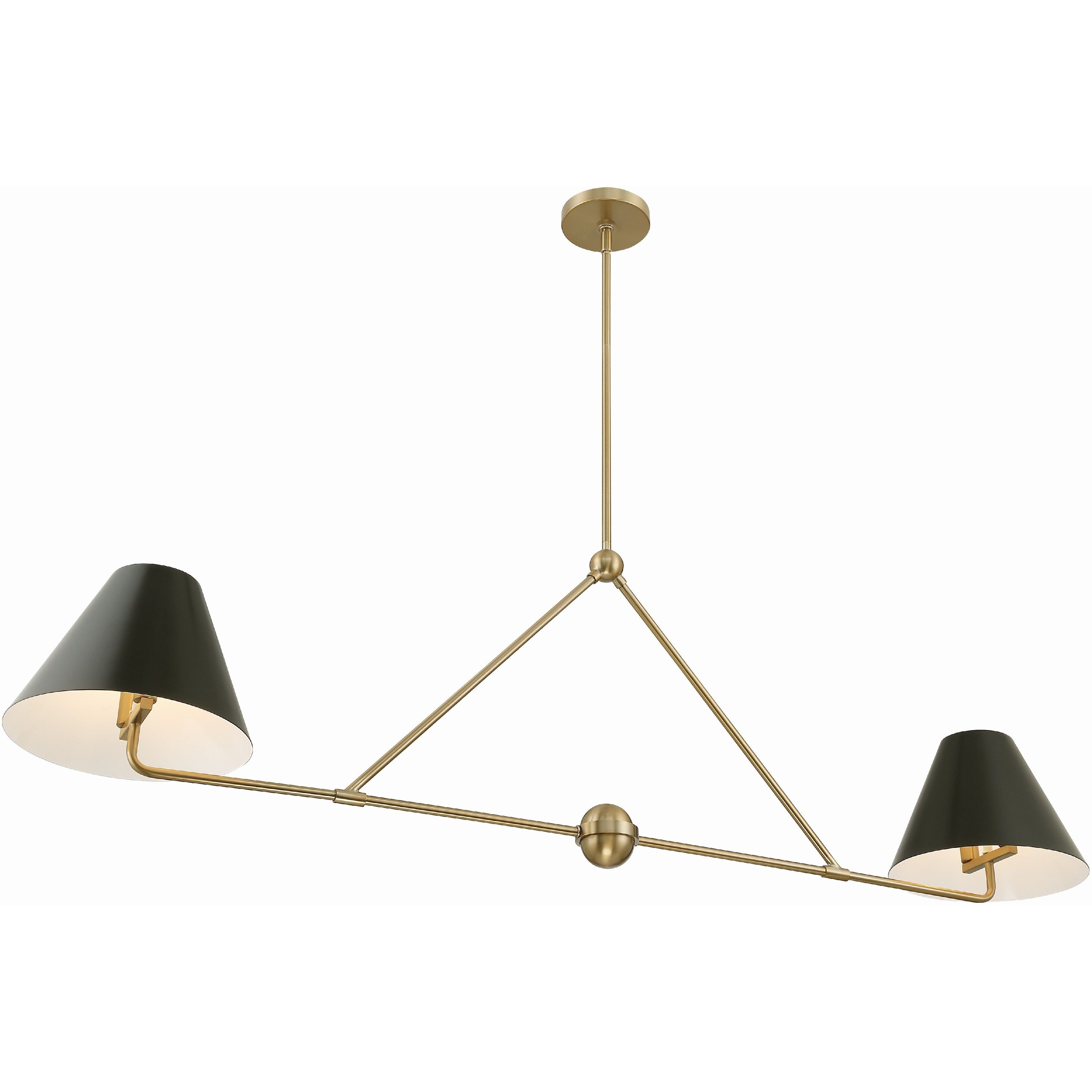 Xavier 4 Light 54 inch Vibrant Gold Linear Chandelier Ceiling Light