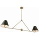 Xavier 4 Light 54 inch Vibrant Gold Linear Chandelier Ceiling Light