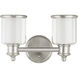 Middlebush 2 Light 15 inch Brushed Nickel Bath Vanity Wall Light