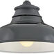 Wallace Outdoor Barn Light in Museum Black with Gloss Black, Gooseneck