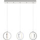 Lock 3 Light 9 inch Satin Nickel Linear Pendant Ceiling Light