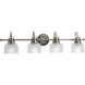 Karise 4 Light 35.5 inch Antique Nickel Bath Vanity Wall Light