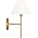 C&M by Chapman & Myers Ridgewood Sconce Wall Light in Burnished Brass