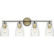 Shelby 4 Light 30 inch Oil Rubbed Bronze and Antique Brass Vanity Light Wall Light